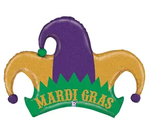 MARDI GRAS JESTER HAT MYLAR 42"