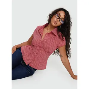 Cottesloe Blouse Top Red Check