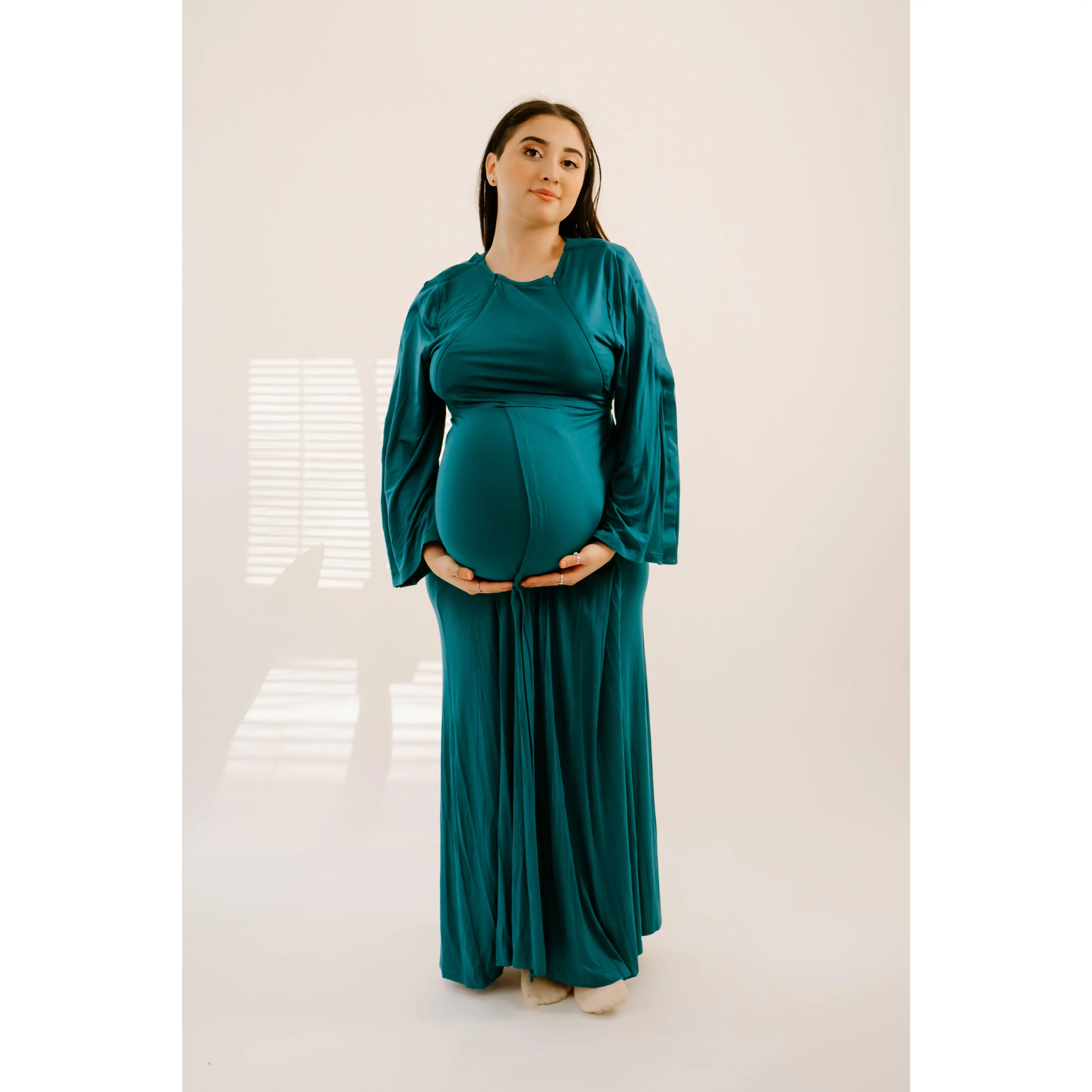 Nadia Labor & Postpartum Gown in Deep Teal Nadia Labor & Postpartum Gown in Deep Teal