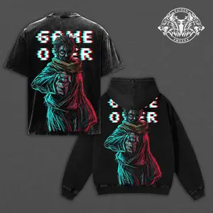 Re:Zero Subaru Natsuki Anime Graphic Streetwear Collection - Vintage Wash Oversized T-Shirt, Heavyweight Hoodie, Retro Sweatshirt & Gym Tank Top - Glitch Game Over Aesthetic Men’s Urban Apparel