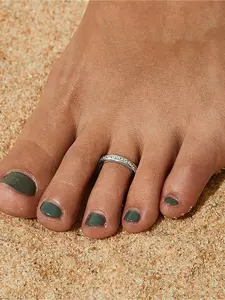 Adjustable Foot Ring, Fashionable Simple Artificial Zircon Inlaid Foot Ring, Fashion Foot Jewelry for Women & Girls, Trendy All-match & Exquisite Jewelry for Birthday Gift, Body Jewelry