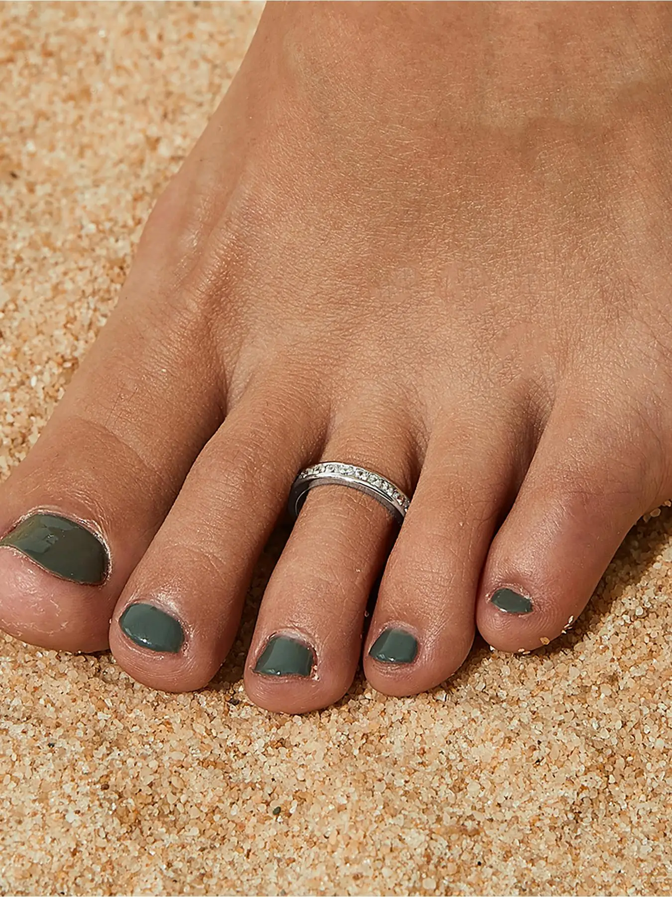 Adjustable Foot Ring, Fashionable Simple Artificial Zircon Inlaid Foot Ring, Fashion Foot Jewelry for Women & Girls, Trendy All-match & Exquisite Jewe