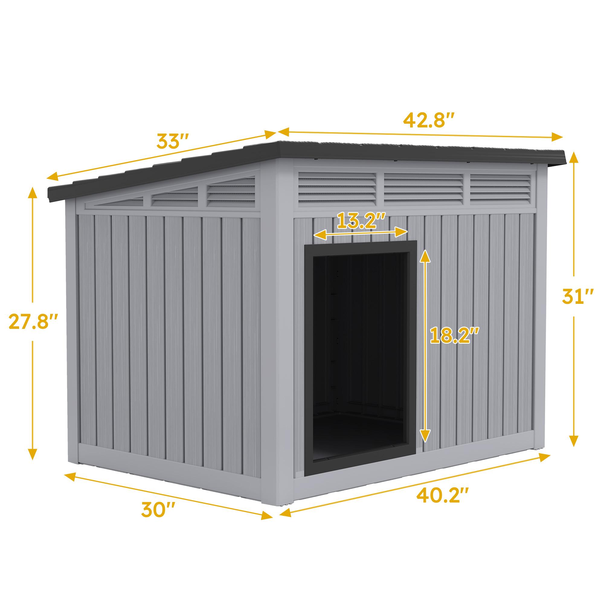 Dog House for Indoor & Outdoor - Weatherproof & Removable Roof, Fits Small to Large Dogs-Best Christmas Gifts. (43.7" L x 34.45"W×7.01"H)