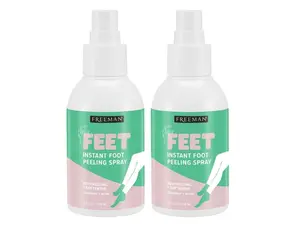 Freeman Flirty Feet Coconut and Aloe Instant Peeling Foot Spray, Softening Foot Peel Mask Exfoliates & Removes Dead Skin, Moisturizes Dry Feet, Clean Ingredients, 4 fl.oz./ 118 ml Bottle (Pack of 2)