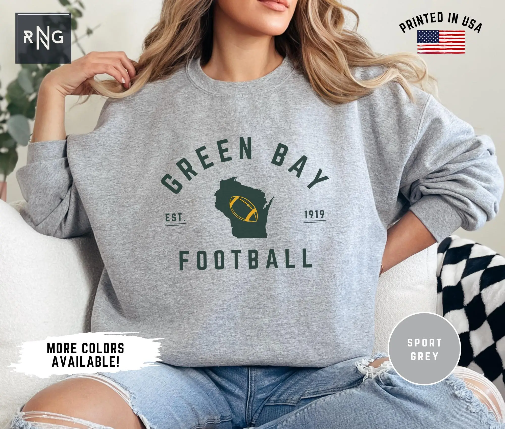 Green Bay Football Sweatshirt, Packer Football Gameday Sweatshirt, Green Bay Football Crewneck, Wisconsin Sports Apparel, Vintage Football Green Bay Football Sweatshirt, Packer Football Gameday Sweatshirt, Green Bay Football Crewneck, Wisconsin Sports Apparel, Vintage Football