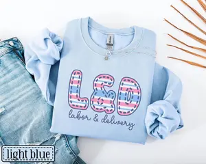 Labor and Delivery Nurse Sweatshirt, L&D Nurse Swaddle Stripe T-Shirt, Labor Delivery Nurse Sweater, LD RN Pullover, Labor and Delivery Crewneck Gift