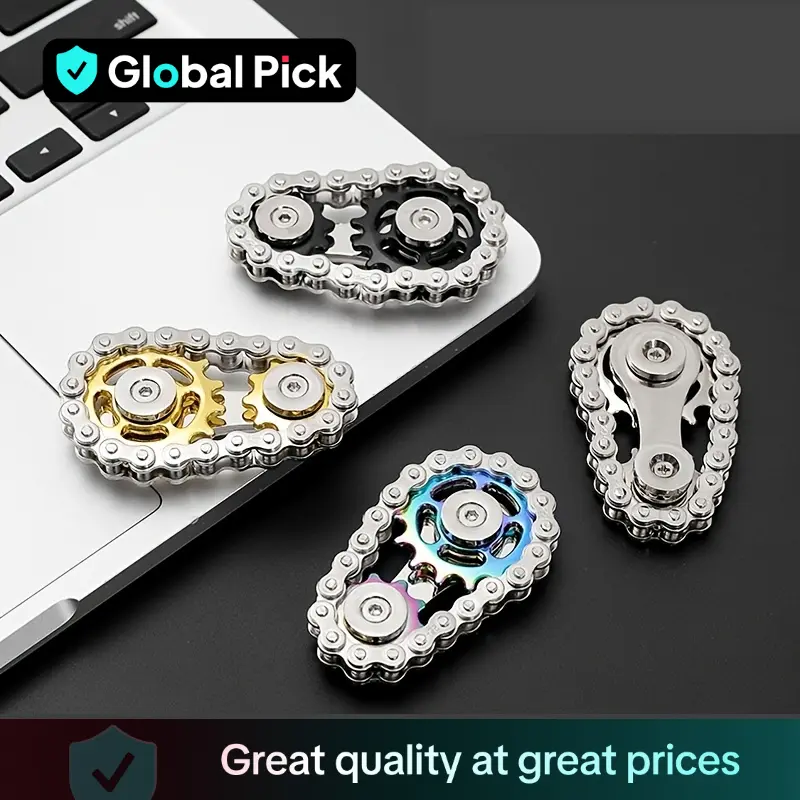 Durable Finger Top Gear Gyro Fidget Toy, 1 Count Creative Fingertip Gear Chain, Stress Relief Tabletop Toy, Novelty Perfect Gift for Teenagers & Adult