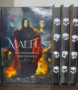 Malfus: Necromancer Unchained - SPRAYED EDGE (Black and White) - Signed Hardcover