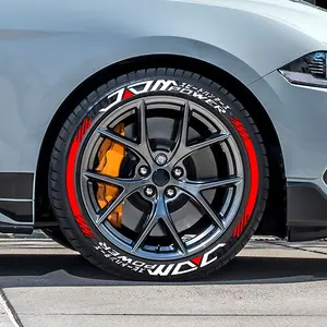 4PCS JDM Car Tire Stickers – Sport Style Wheel Decals for 15-24 Inch Rims, 1.25 Inch High, Waterproof & Easy to Apply, Decal for Cars, Universal Fit Rim Decoration (No Glue or Accessories Included)