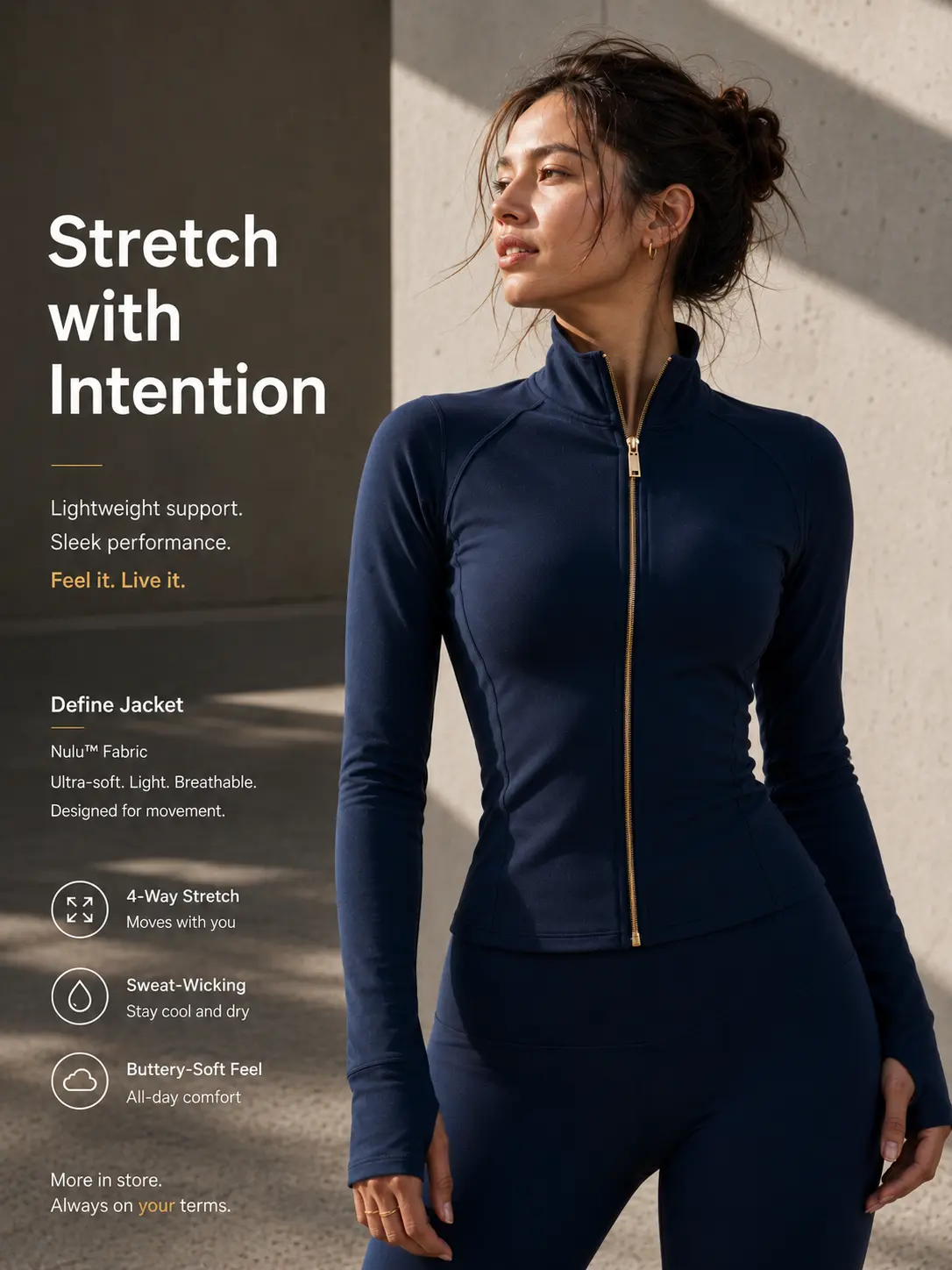 Women Slim Fit Stand Collar Yoga Jacket Breathable High Elasticity Waist Cinching Sports Fitness Coat For Daily Workout Gym Running Yoga Activewear
