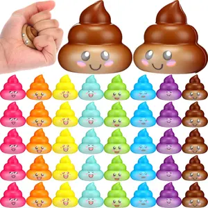 50/100 Pcs Poop Stress Ball Christmas White Elephant Party Favors Employee Appreciation Gift Inspirational Stretchy Ball Creative Christmas Gift Emotional Support Anxiety Relief Gift for Coworkers Teacher Friends Office Supplies Birthday Gift