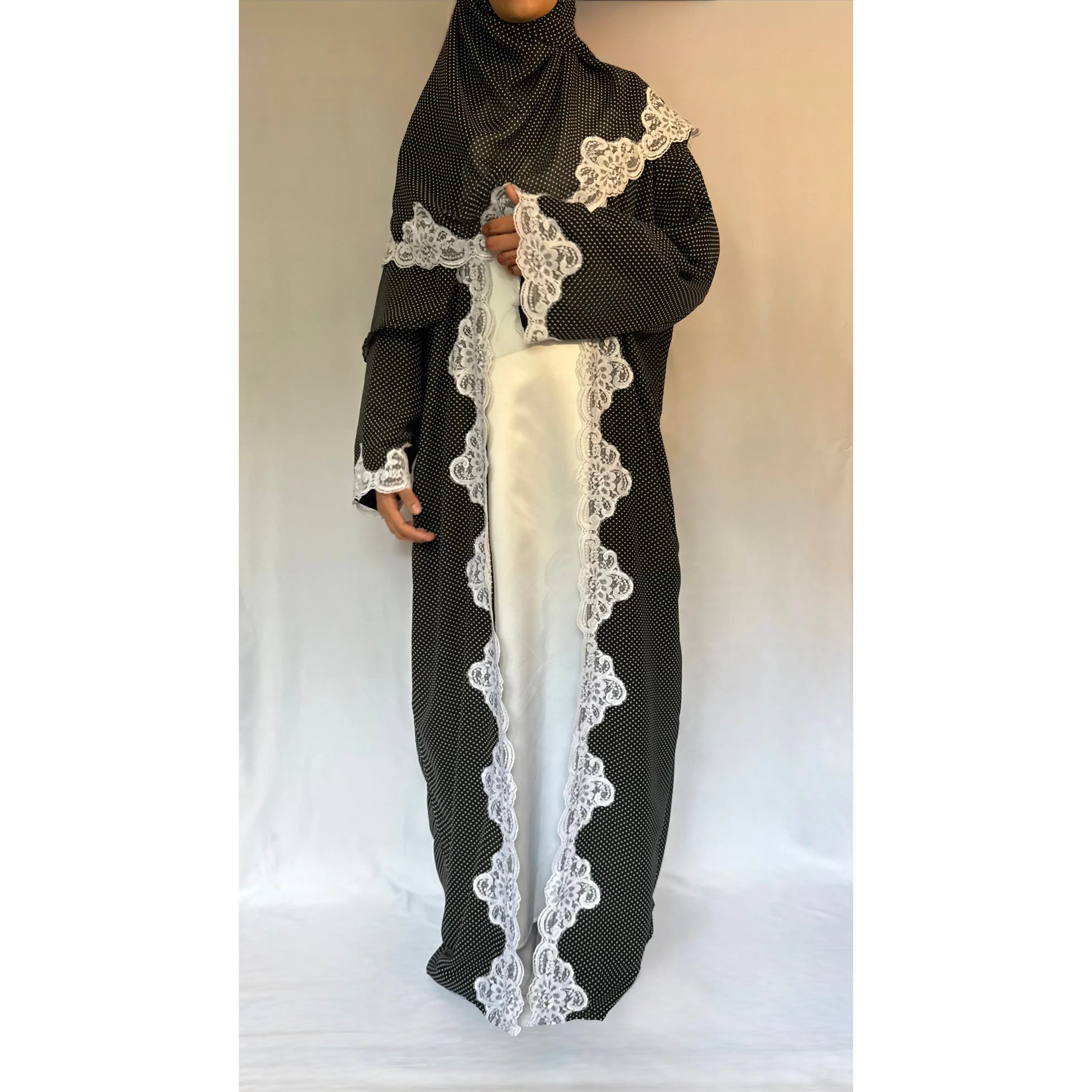 The Polka Lace Abaya - 2 piece set