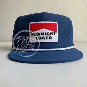 Midnight Toker Patch on Royal Blue Retro Poly Rope Hat