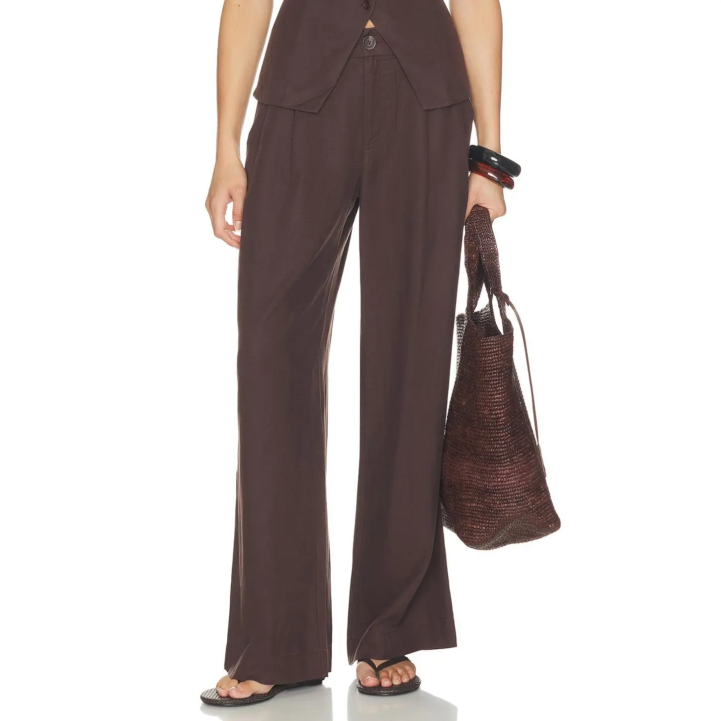 Vuori Trestles Twill Wide Leg Pant in French Roast
