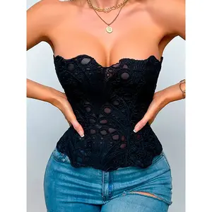 New Irregular Lace Double-Layer Corset Top, Court-Style Shapewear with Printed Design — Inspired Slimming Undershirt
