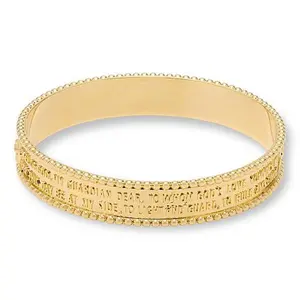 Bellezza Bronze Angel of God Prayer Wide Bangle Bracelet