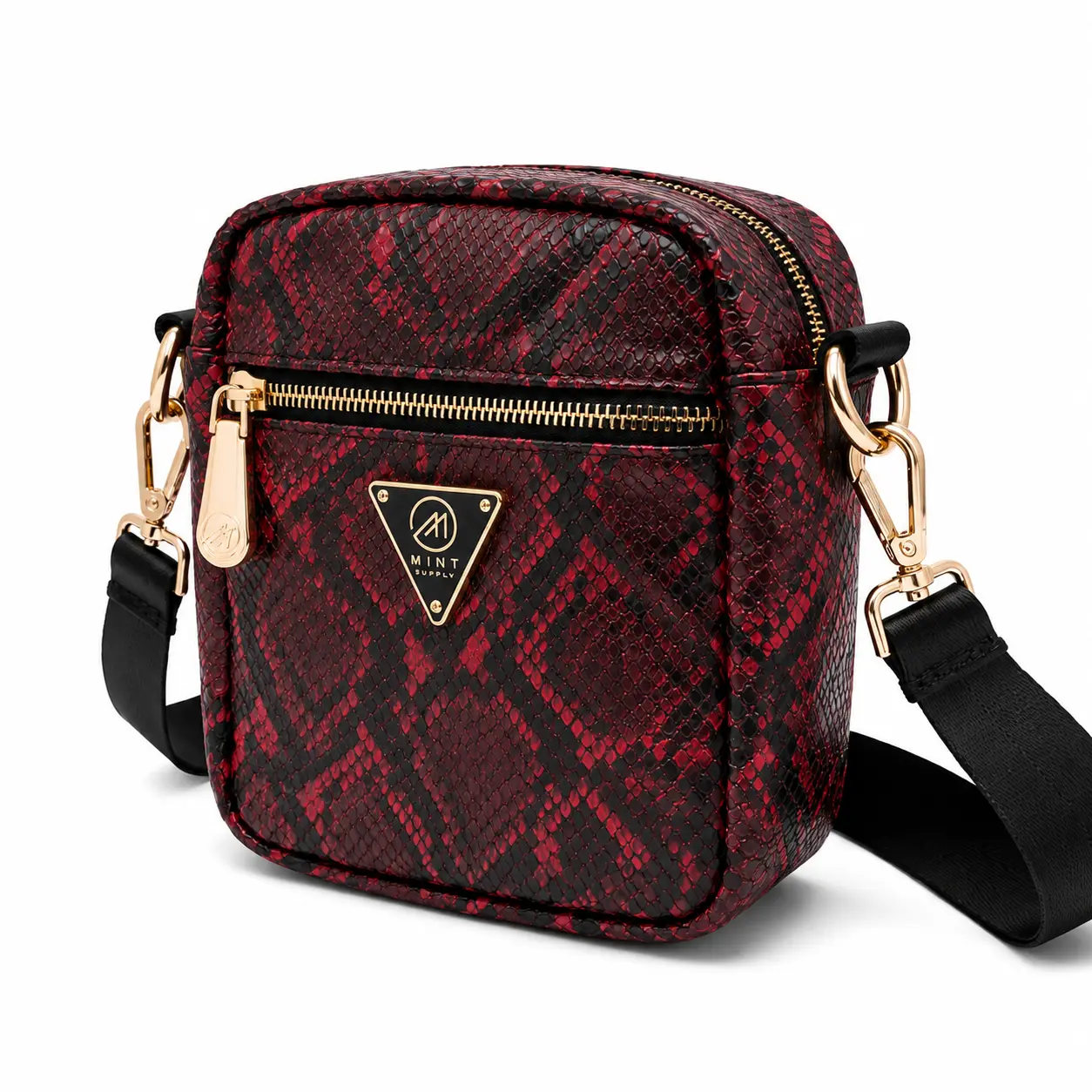 Mint Cobra Medium Cross Body Bag (Red), Medium Bag, Shoulder Straps