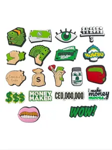 19pcs Lip & Eye Cartoon Patterned Design Decor Shoelace Buckles Compatible with Shoes, Footwear, Mixed Color Fashionable Accessories for Clogs Slides, Great for Festival Gift, Free Combination