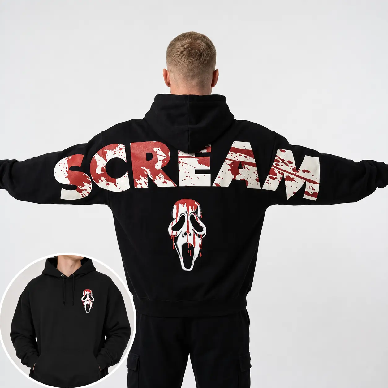 Scream Horror Hoodie, Dark Chocolate Oversized Hoodie, Horror Streetwear Sweatshirt, Halloween Graphic Hoodie, Spooky Gothic Pullover, Unisex Gift