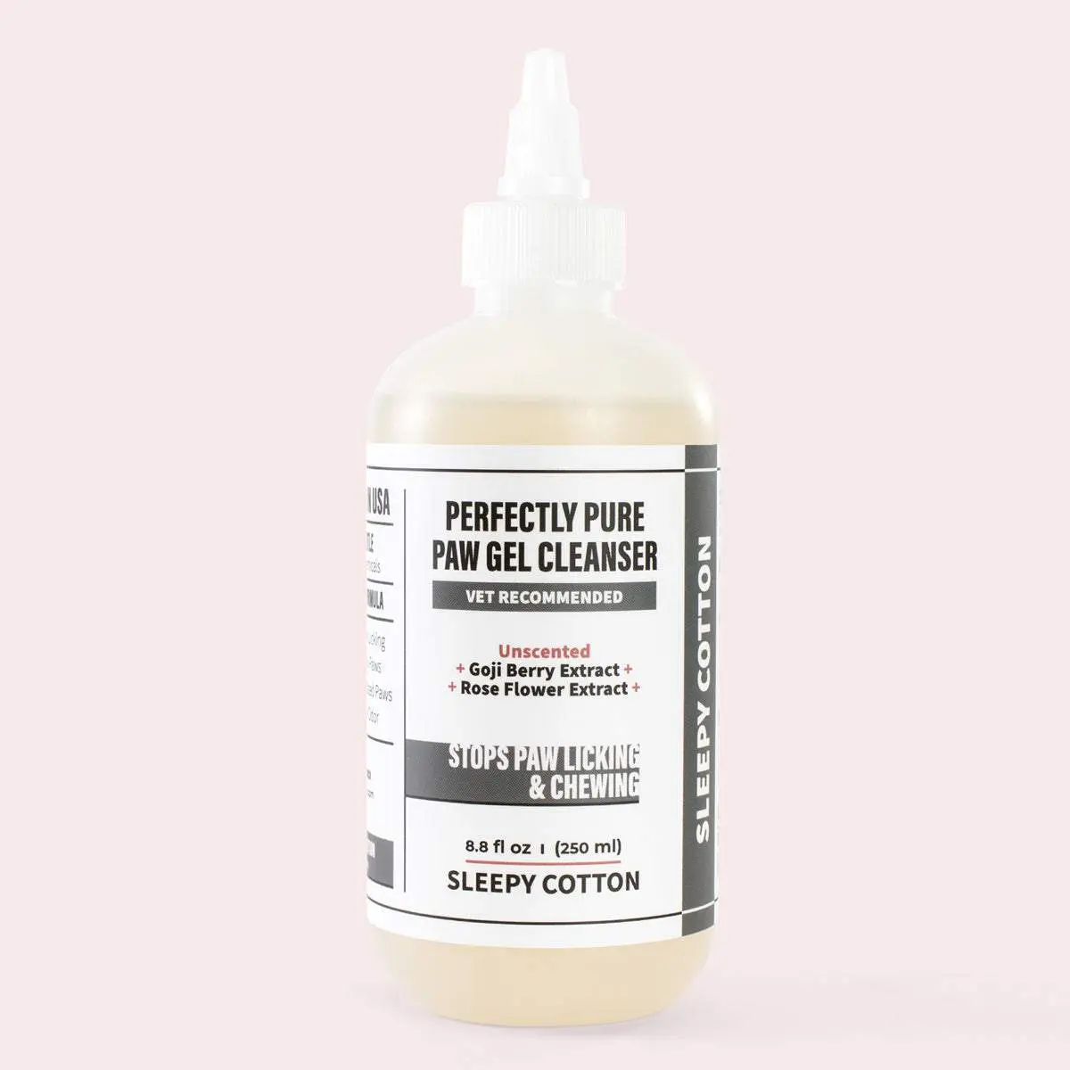 Sleepy Cotton Perfectly Pure Paw Gel Cleanser – No-Rinse, Leave-On Unscented Paw Care for Dogs with Goji Berry & Rose Extracts (8.8 fl oz / 4.4 fl oz)