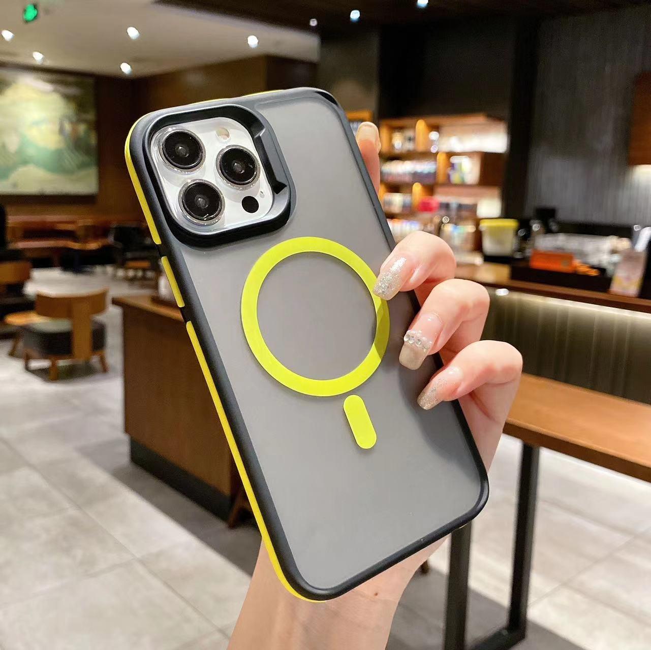 MagSafe Skin-Feel Magnetic Phone Case | Compatible with iPhone17ProMax/16Pro/15/14/13 - Premium Frosted Anti-Fingerprint, Minimalist Color-Block Shockproof Cover