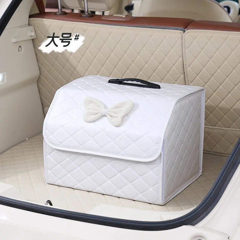 Large folding storage box with white vel