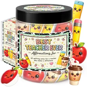 Best Teacher Ever Affirmations Jar 60 Positive Affirmations Cards Teacher Appreciation Gifts for Women Thank You & End of Year Gifts for Women Teachers