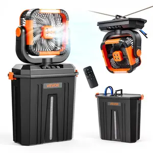 VEVOR Misting Fan, 2400RPM Motor Camping Misting Fan, Mister Cooling Fans with 3.17 gal Water Tank, 20000mAh Battery, 4-Speed Wind & 3 Lighting Modes, Water Cooling Fans for Indoor, Outdoor, Patio