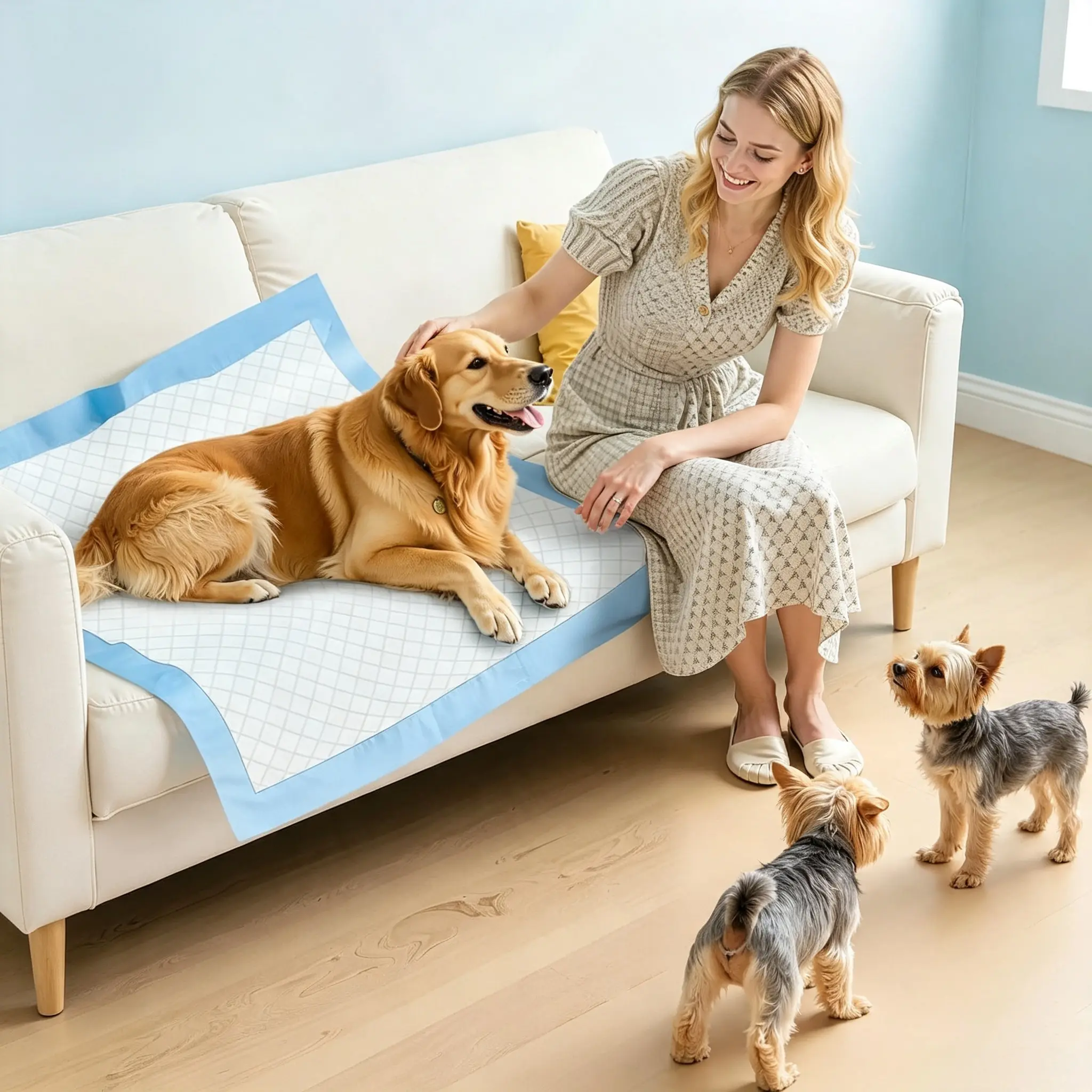 Extra Large Puppy Pads 24"x36", Heavy Duty Thicker Pee Pads for Dogs,1800ml 48-Hour Super Absorbent Disposable Training Pads,6-Layer Leakproof Protection,Quick-Dry High Absorbency,240 Count