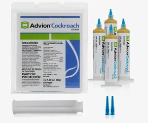Cockroach Gel Bait, 4 Tubes x 30-Grams, 1 Plunger and 2 Tips, Indoor and Outdoor Use, German Roach Insect Pest Control