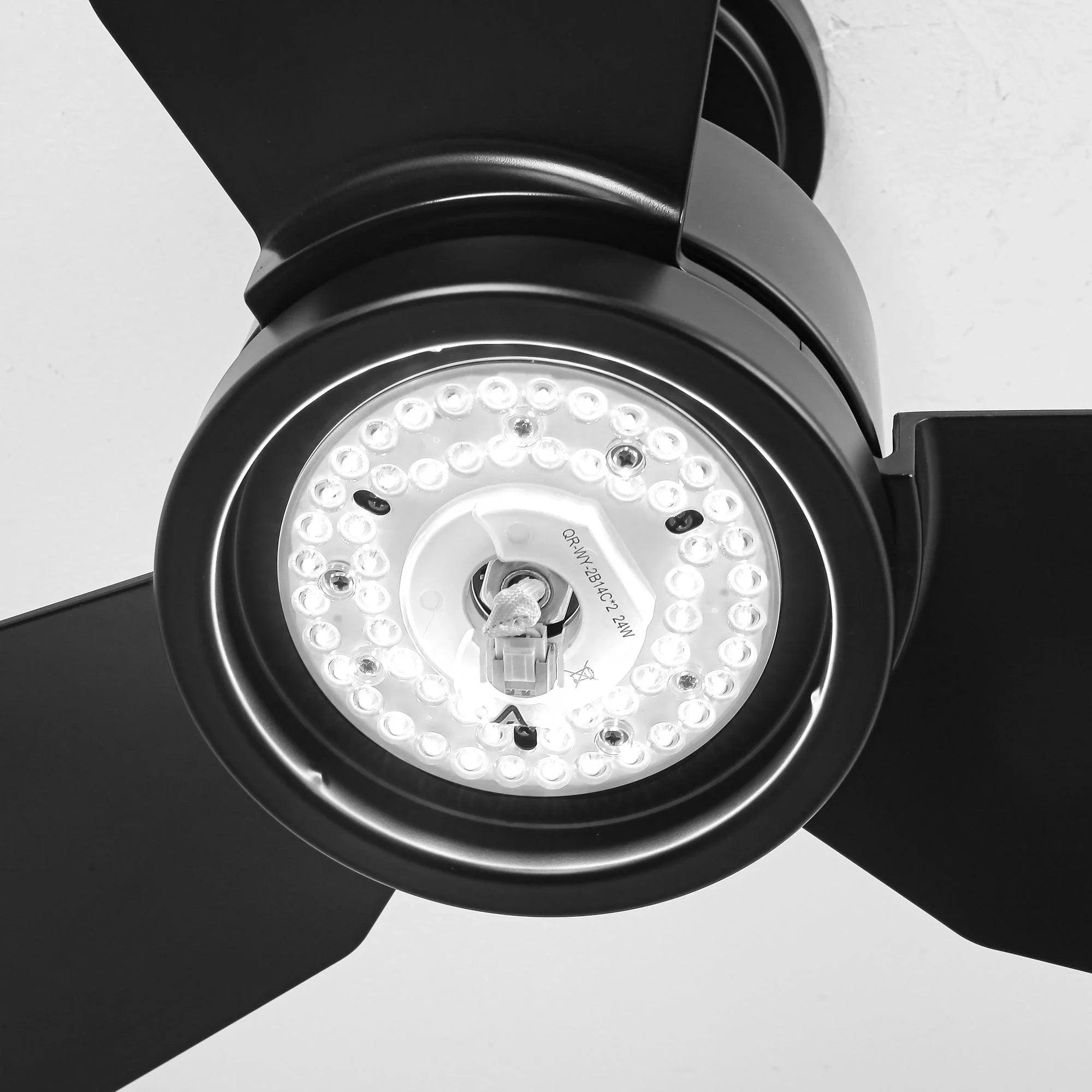 Vaczon 42" DC Motor Ceiling Fan | Modern Downrod Mount, Dimmable LED Light & Remote, Quiet 6-Speed