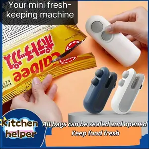 Snack sealing machine,snacks sealer sealing home mini bag sealer for plastic bag keep food fresh rechargeable 2 in 1 heat sealer and cutter Kitchen helper