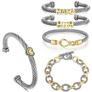 MYTYS MAMA MOM Heart & Möbius Loop Bracelet Set - Symbol of Endless Love Strength & Connection - Perfect Jewelry Gift for Women & Mothers