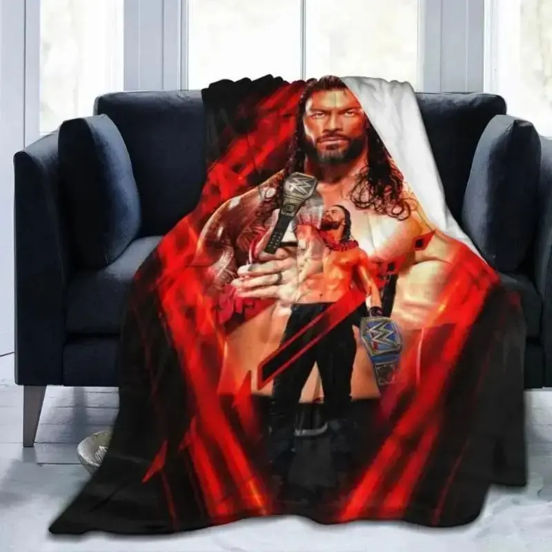 Roman Reigns Blanket Super Soft Flannel Fleece Cozy Warm Bedroom Couch Sofa Bed Decor Birthday Christmas Gift for Wrestling Fans Boys Girls Men Women Kids WWE Tribal Chief Uso