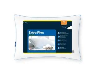 Standard/Queen Extra Firm Support Pillow Hypoallergenic High-Density Fill for Superior Neck & Spine Alignment Ideal for Back & Side Sleepers