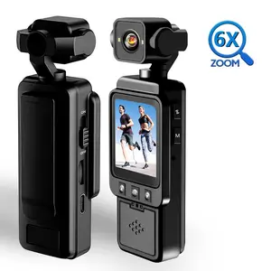 Wearable Camera 1080P HD, Body Camera, Vlogging Camera, Pocket Camcorder for Video Recording, Vlog, Sports, Security ,1.54" Screen, 6X Zoom, Wide Angle, USB Charging