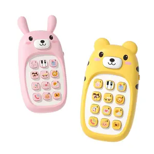 Cartoon Early Education Toy Phone for Babies Educational Bilingual Enlightenment Chewable Multifunctional Musical Simulation Telephone