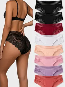 6/8 Pack Tummy Control Sexy Comfort Cotton Crotch Underwear High Waist Stretchy Soft Fabric Breathable Fashion Womens Seamless Panties For Everyday