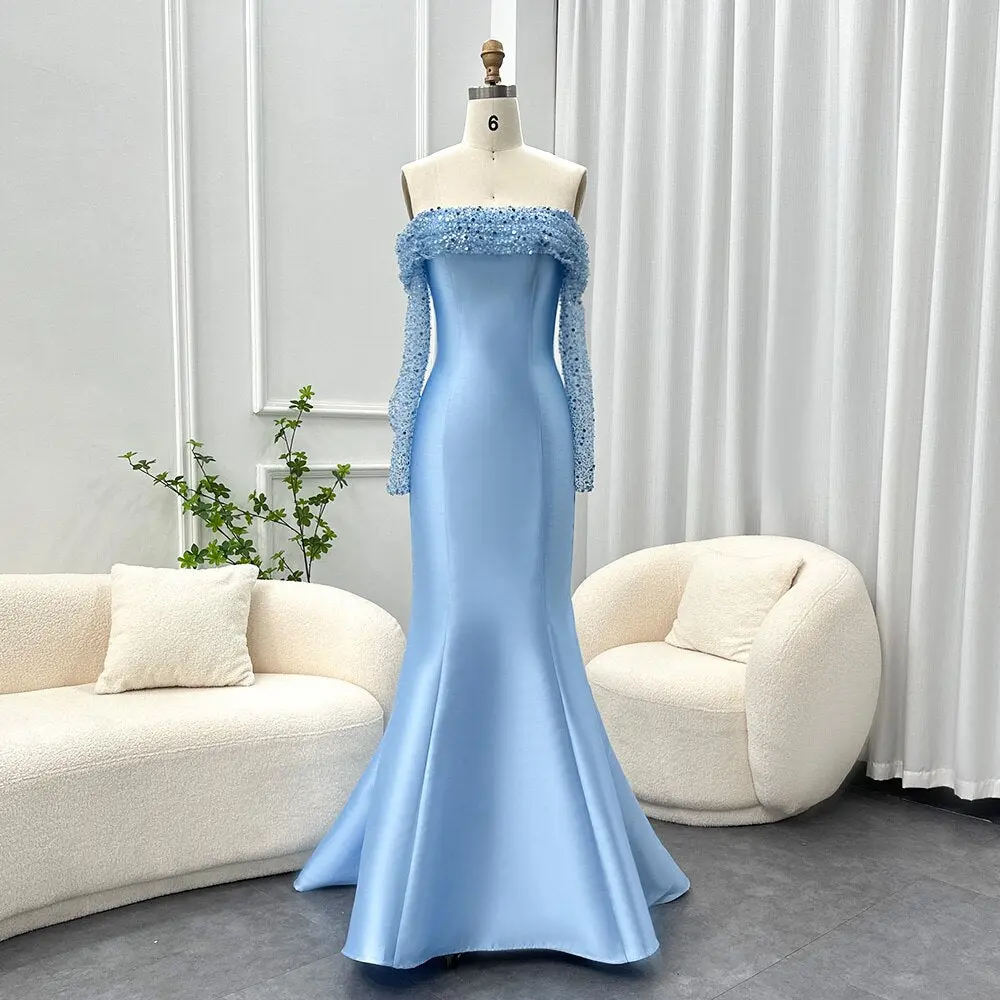 arabic bridesmaid dresses Full Sleeves Arabic Long Evening Dress – TANYA BRIDAL