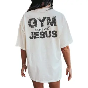 Gym And Jesus Shirt, 2-sided T-Shirt, Gym Pump Cover, Christian Gym Shirt, Gym Shirt,Bodybuilding Pump Cover, Woman Of God,Jesus Shirt, Crewneck T-Shirt