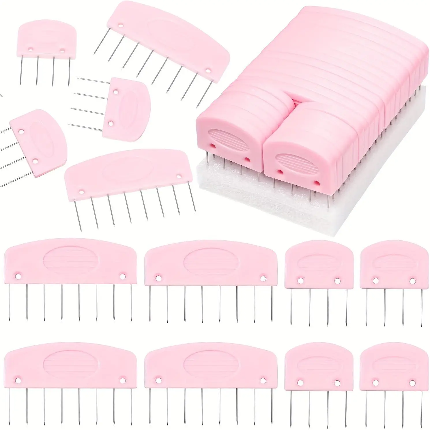 25pcs boxed pink knitted shaping needle sweater scarf fixed needle shaping device DIY knitting tool