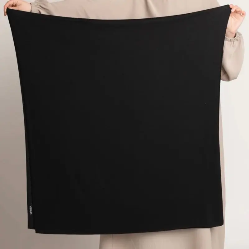 Premium oversized jersey hijab -black  180cm x80cm