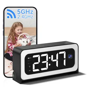 3MP HD Wireless Clock Camera  , Night Vision, Motion Detection, Loop Recording, 2.4GHz WiFi Connectivity, Battery Powered, Remote Real-Time Viewing, Perfect for Home, Office, Warehouse Monitoring