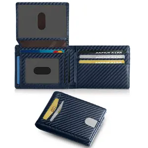 Men'sGenuine Leather Multi-Functional Wallet - Tri-Fold, Anti-Magnetic & RFID Blocking, ID Holder & Card Case, Sleek Secure Daily EDC Money Clip black
