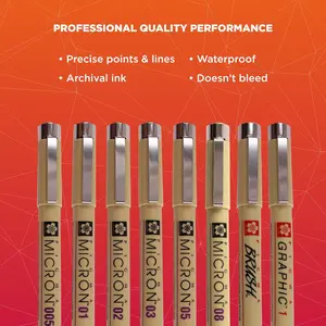 SAKURA Pigma Micron Fineliner Pens - Archival Black Ink Pens - Pens for Writing, Drawing, or Journaling - Assorted Point Sizes - 8 Pack