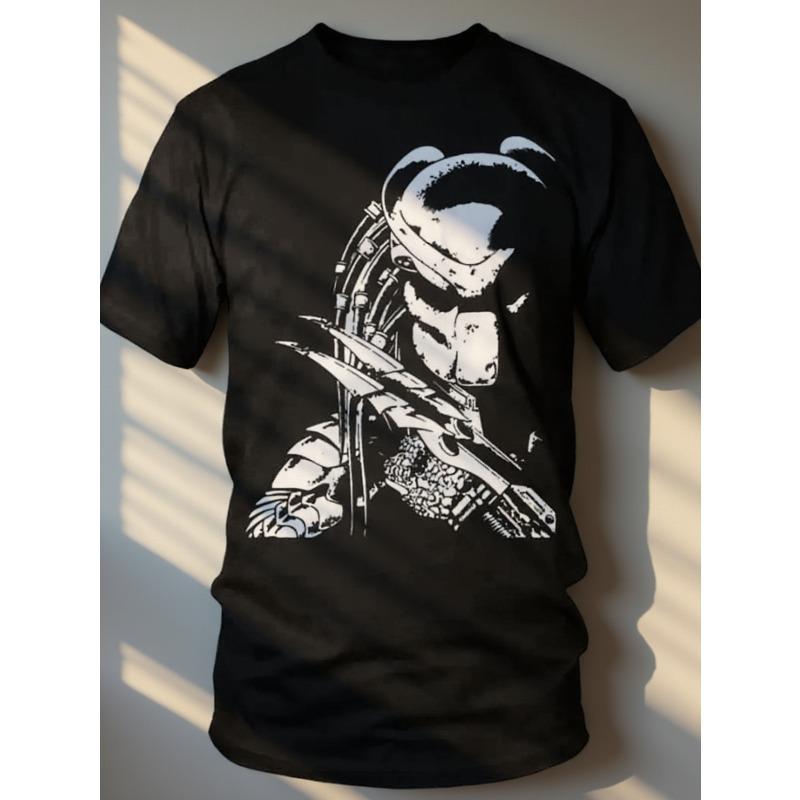 Unisex Classic Predator Sci-Fi Horror Movie Graphic Sport T-Shirt | 80s Cult Film Oversized Cotton Streetwear Tee for Men & Women
