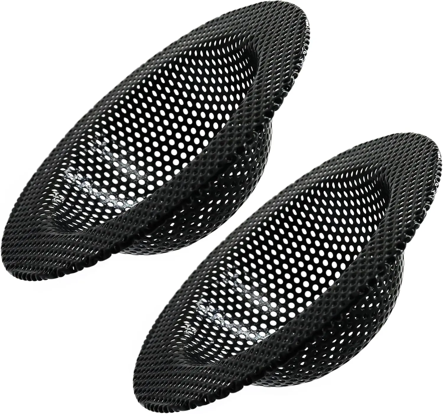 2 count Black Kitchen Sink Drain Strainer for  Drains, Stainless Steel, Large Wide Rim, 4.5in Diameter, Anti-Clogging, Rust Free