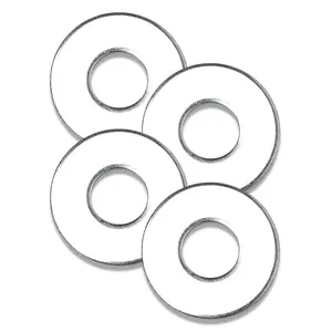 Washer Toss Game Set of 4 | White | 2.5” Metal Throwing Washers | Tailgate and Backyard Game