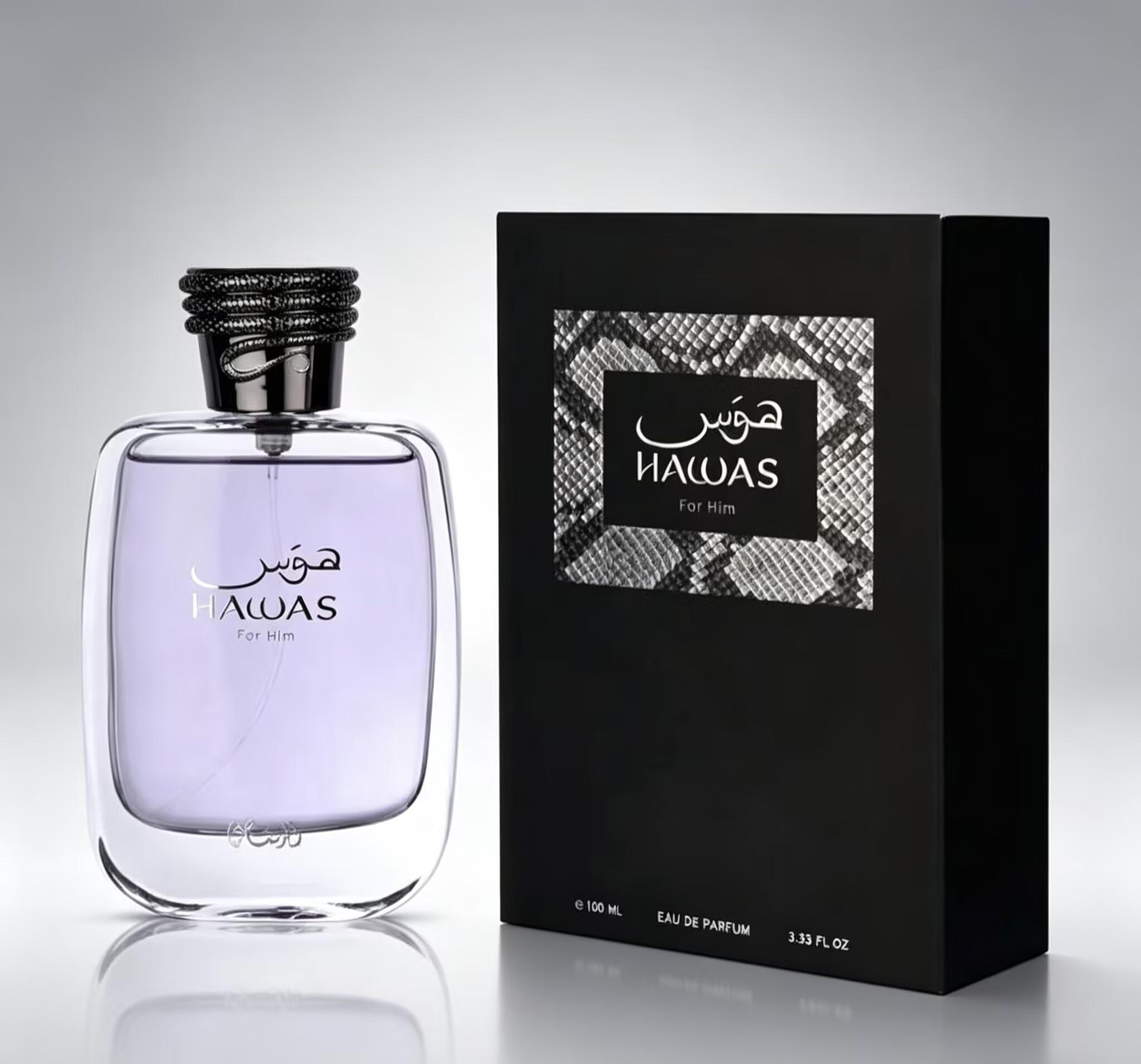 Rasasi Perfumes | Hawas For Him | Men's Fragrance | Eau de Parfum | 3.4 OZ - 100 Ml | Bergamot - Cadarmom & Driftwood Notes