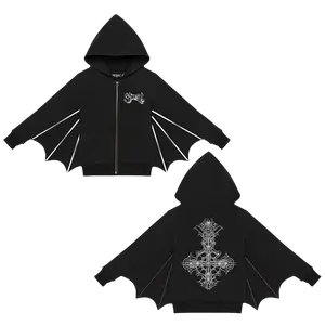 Silver Foil Bat Wing Hoodie